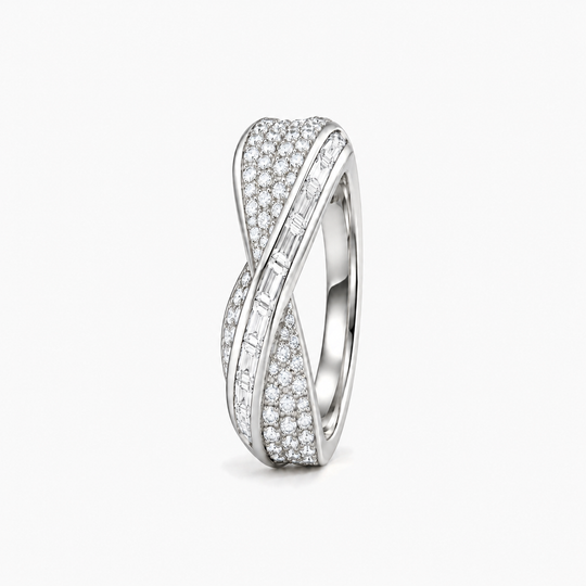 Platinum Solaia Diamond Crossover Ring (1)