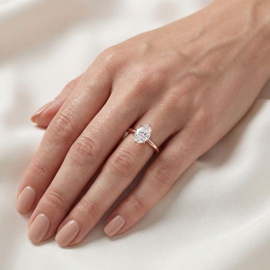 Classic Oval Rose On Hand