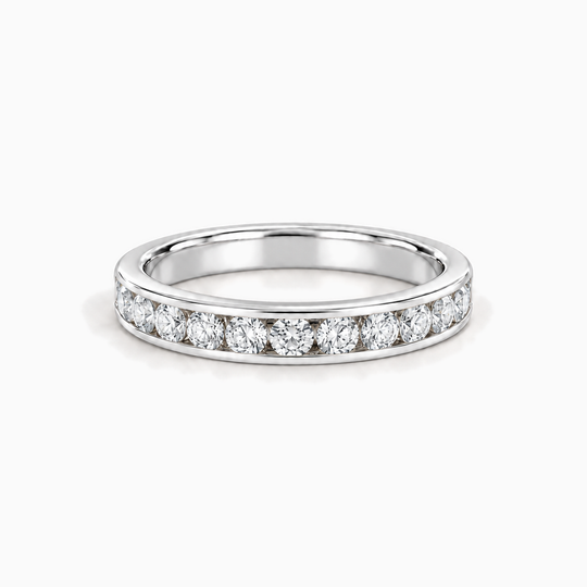 150Ct Half Channel Round Diamond Ring White Gold Lying
