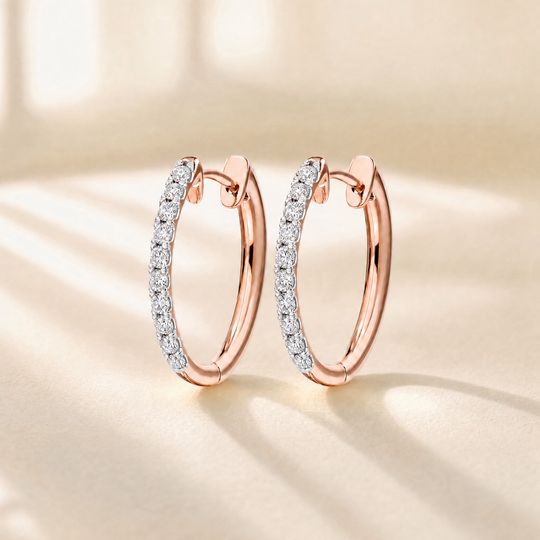 Angel Diamond Earrings Rose Gold Lifestyle