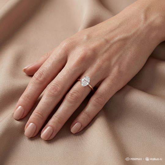 Arabella Oval Rose On Hand