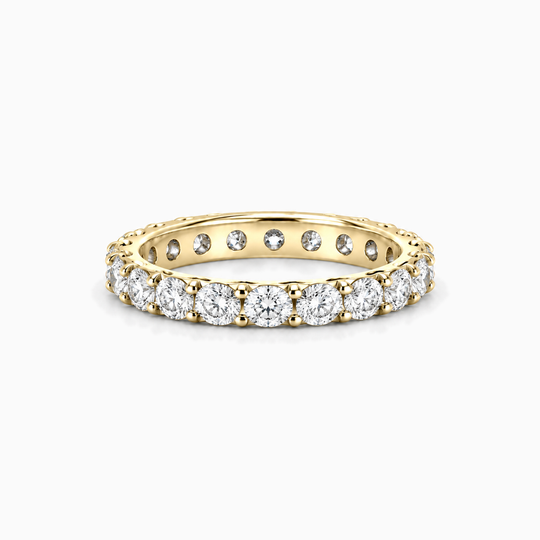 Fullset 200Ct Full Claw Set Round Diamond Ring 18K Yellow Gold 01 Flat