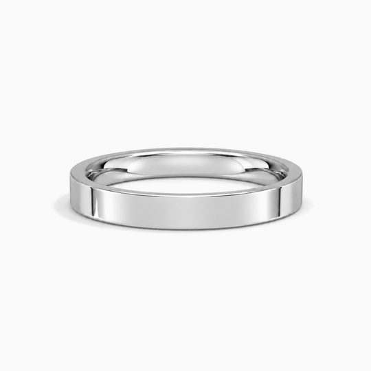 Womens 4Mm Flat Court Wedding Ring Platinum Lying
