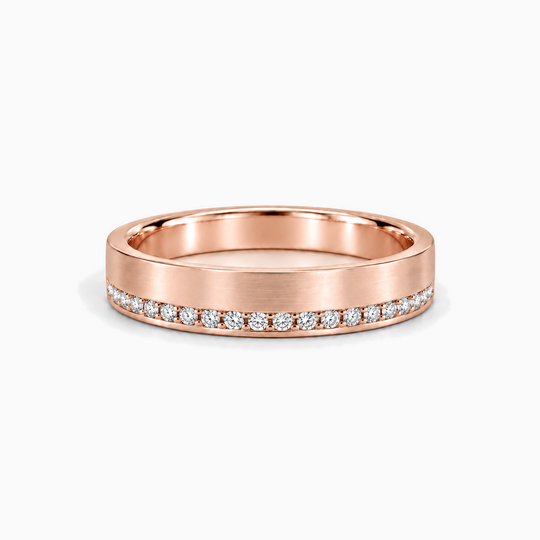 Diamond Cut Wedding Ring 18K Rose Gold 01 Lying