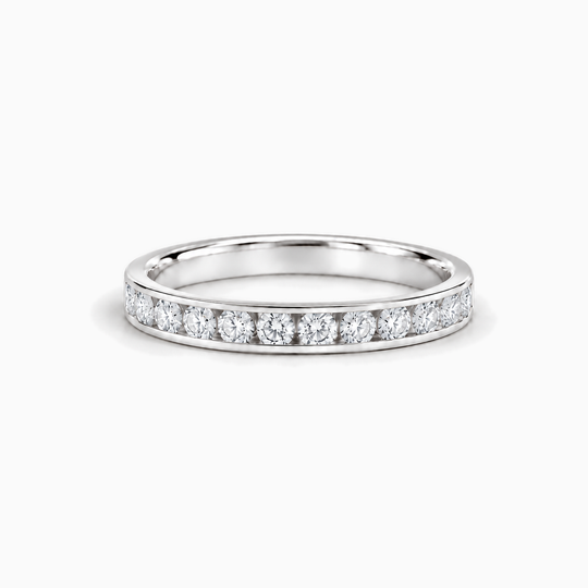 150Ct Full Channel Round Diamond Ring White Gold Lying
