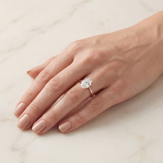 Gabrielle Oval Rose On Hand