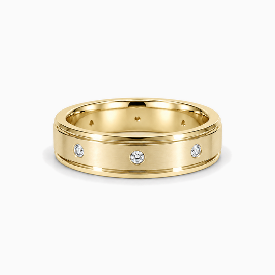 Round Diamond Sequence Ring 18K Yellow Gold 01 Lying