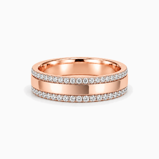 The Anderson Diamond Wedding Ring 18K Rose Gold 01 Lying