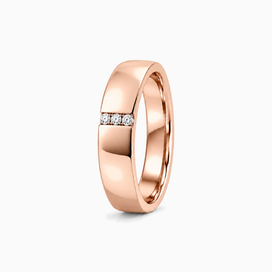 Round Diamond Split Ring 18K Rose Gold 02 Standing