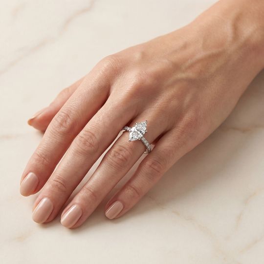 Valentine Marquise White Onhand