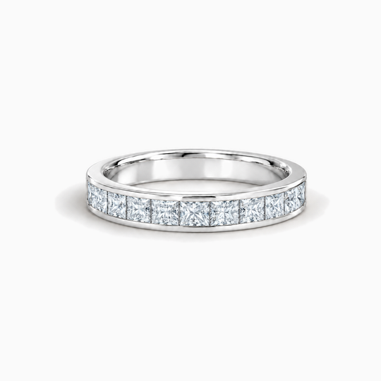 150Ct Half Channel Princess Cut Diamond Ring White Gold Lying