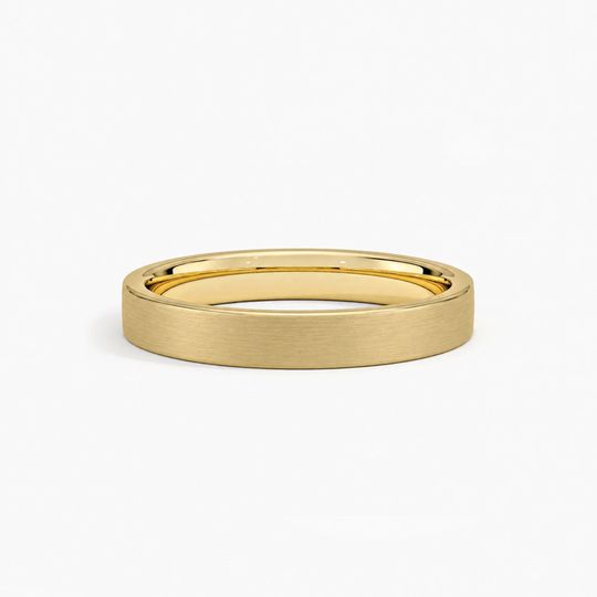 3Mm Flat Court Matt Yellow Gold Flat