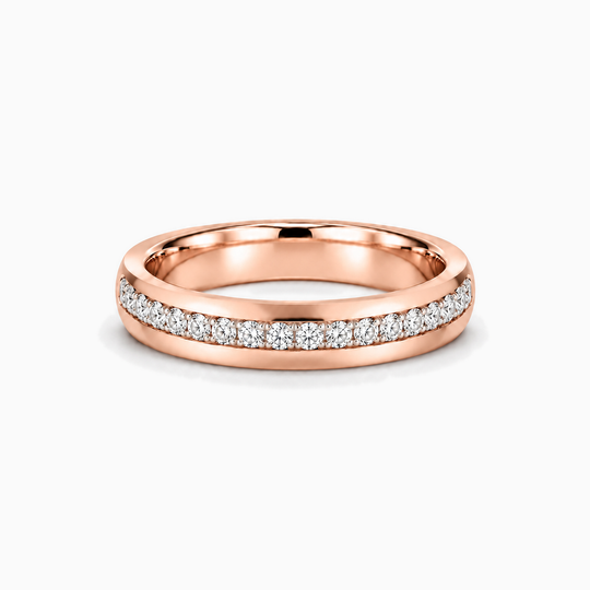 Diamond Split Wedding Ring 18K Rose Gold 01 Lying