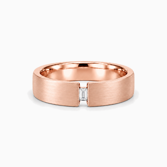 Baguette Tension Diamond Ring 18K Rose Gold 01 Lying