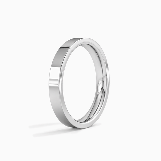 Womens 3Mm Flat Court Wedding Ring Platinum Standing