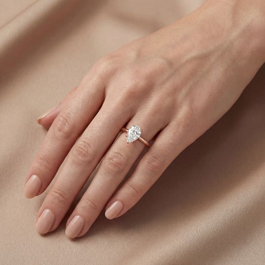 Amore Pear Rose On Hand