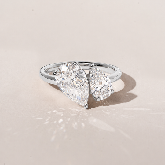 Toi Et Moi Pear Diamond Ring Platinum 03