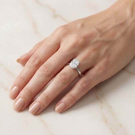 Arabella Oval White On Hand