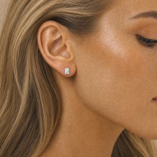 Radiant Diamond Studs Model