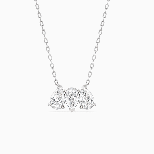 Toi Et Moi Pear Trilogy Diamond Necklace Platinum 01