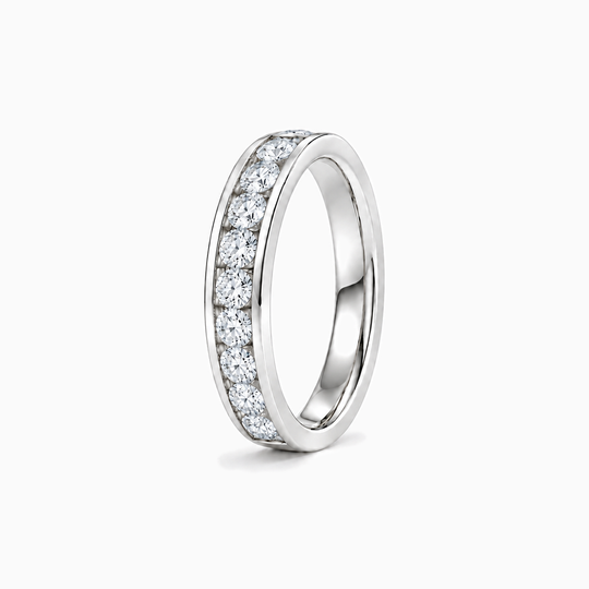 150Ct Half Channel Round Diamond Ring White Gold Standing