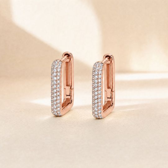 Modena Diamond Earrings Rose Gold Lifestyle