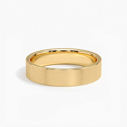 5Mm Flat Court Matt Yellow Gold Flat