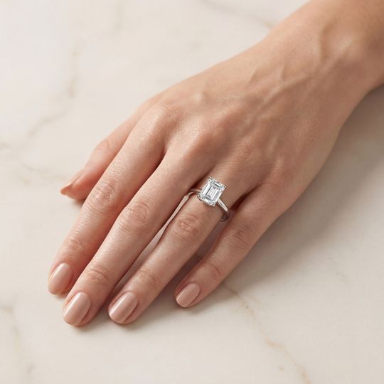 Belle Emerald White On Hand