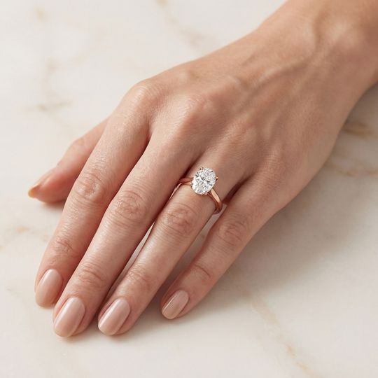 Belle Oval Rose 0Nhand