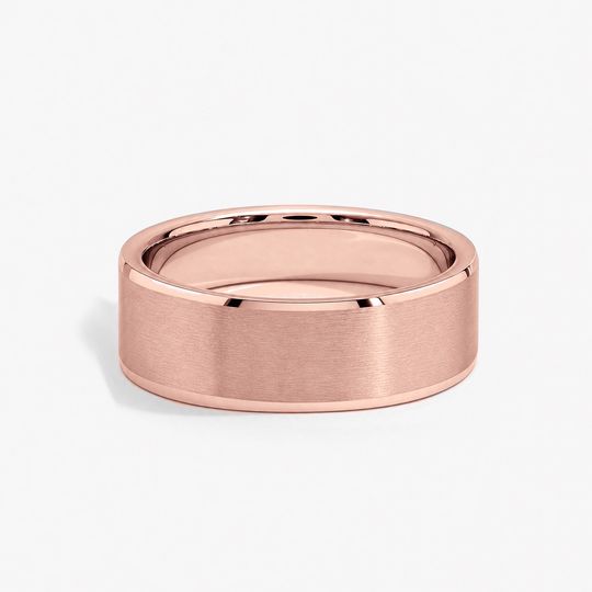 Bevelled 7Mm 18K Rose Gold Matte 01 Flat