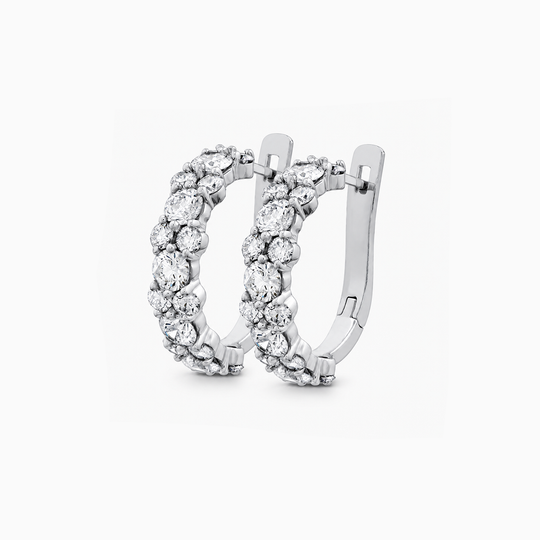 Mayfair Platinum Diamond Hoop Earrings (3)