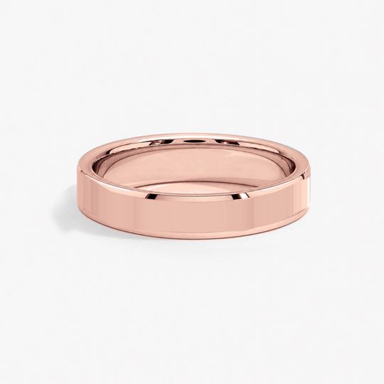 Bevelled 4Mm 18K Rose Gold Polished 01 Flat