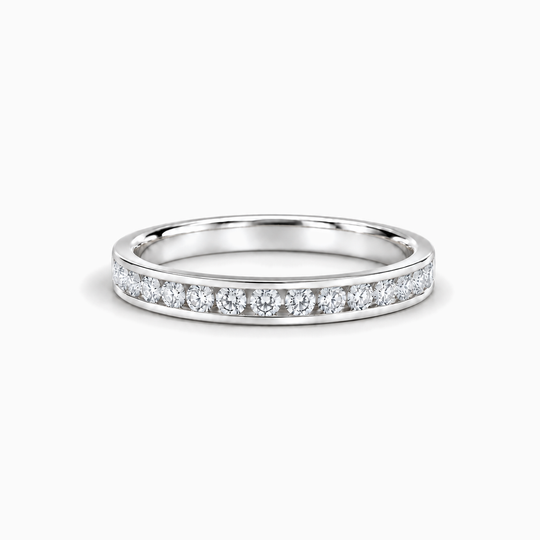 100Ct Full Channel Round Diamond Ring White Gold Lying