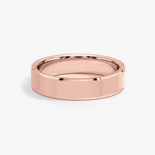 Bevelled 5Mm 18K Rose Gold Polished 01 Flat