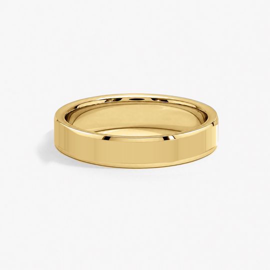 Bevelled 4Mm 18K Yellow Gold Polished 01 Flat