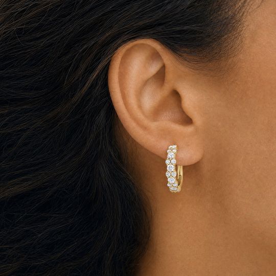 Mayfair Diamond Earrings Yellow Gold Model 2
