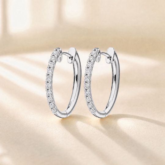 Angel Diamond Earrings White Gold Lifestyle