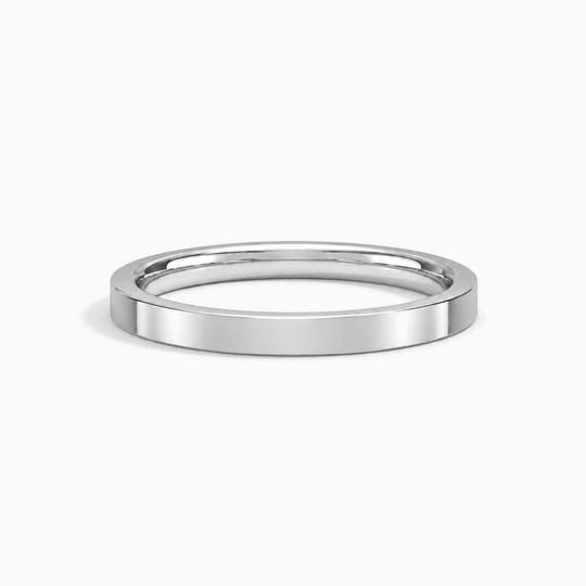Womens 2.5Mm Flat Court Wedding Ring Platinum Lying