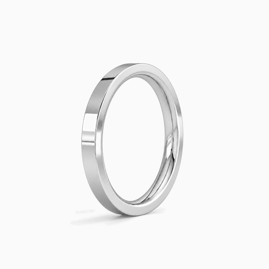 Womens 2.5Mm Flat Court Wedding Ring Platinum Standing