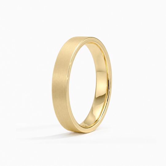 4Mm Flat Court Matt Yellow Gold Standing