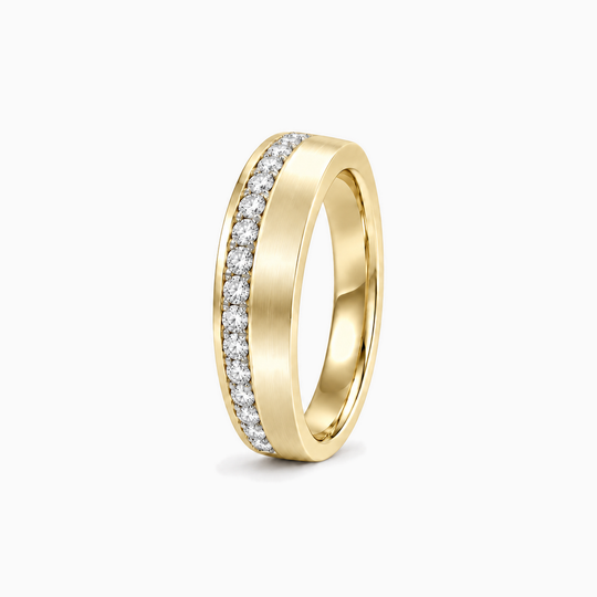 Diamond Cut Wedding Ring 18K Yellow Gold 02 Standing