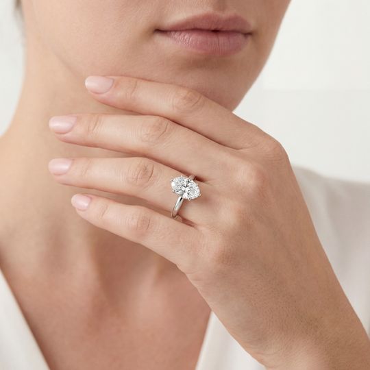 Classic Oval White On Model