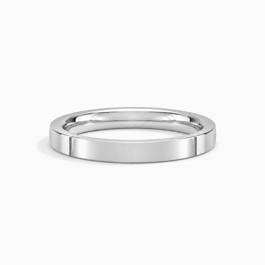 Womens 3Mm Flat Court Wedding Ring Platinum Lying