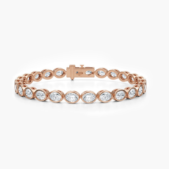 Oval Bezel Rose Gold Tennis (1)