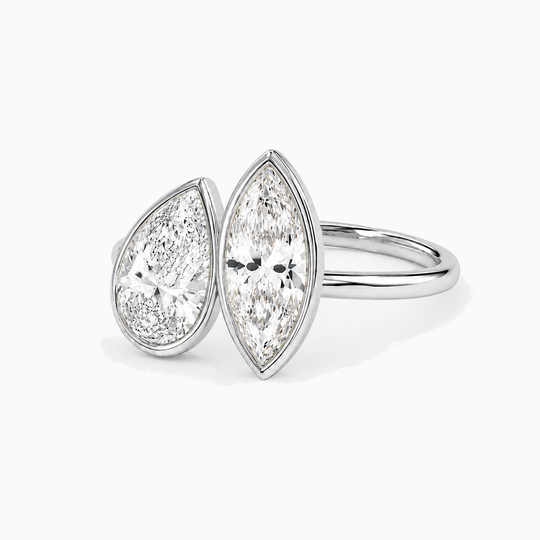 Simone Toi Et Moi Bezel Pear And Marquise Diamonds Platinum 02