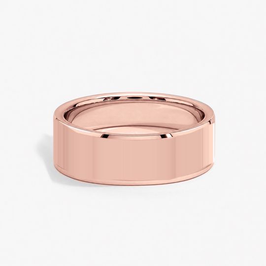 Bevelled 7Mm 18K Rose Gold Polished 01 Flat