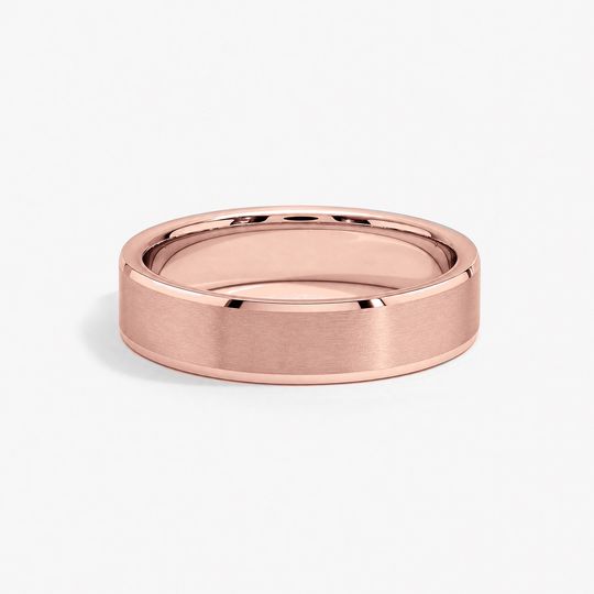 Bevelled 5Mm 18K Rose Gold Matte 01 Flat