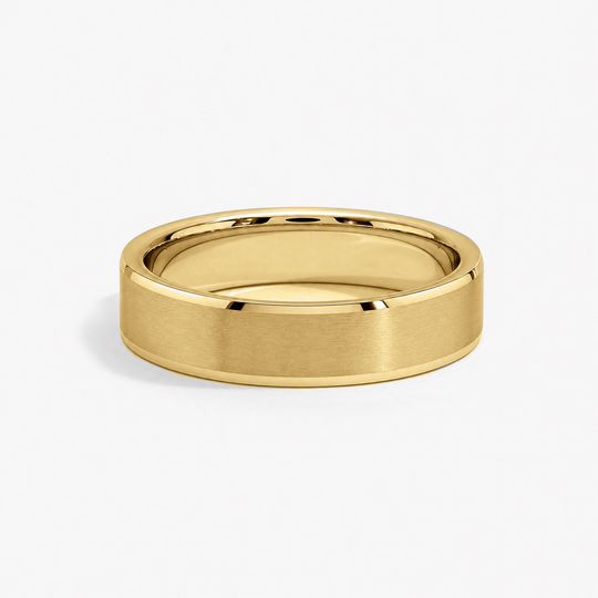 Bevelled 5Mm 18K Yellow Gold Matte 01 Flat