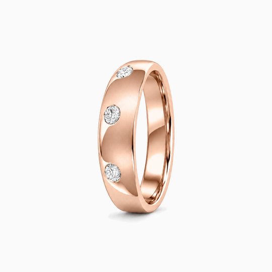 Three Round Diamonds Ring 18K Rose Gold 02 Standing