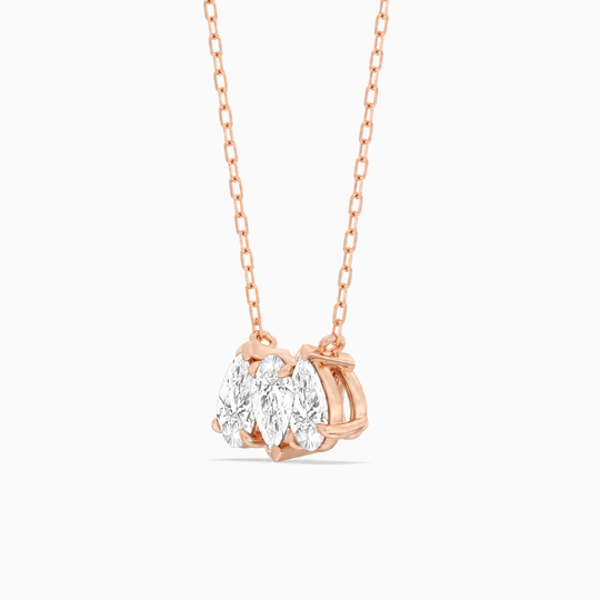 Toi Et Moi Pear Trilogy Diamond Necklace Rose 02